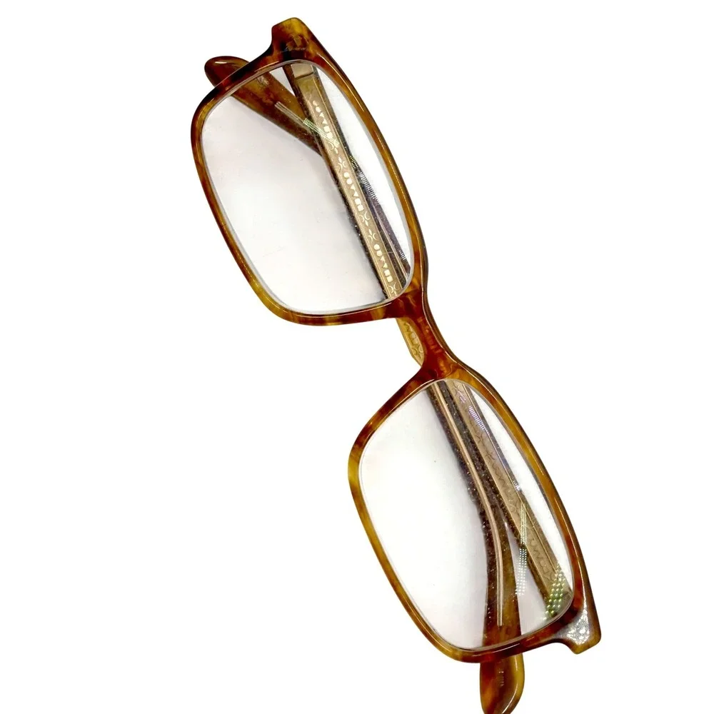 Covver Eyeglass Frames Unisex Medium Brown Tortoise Rectangular Core Wire Detail